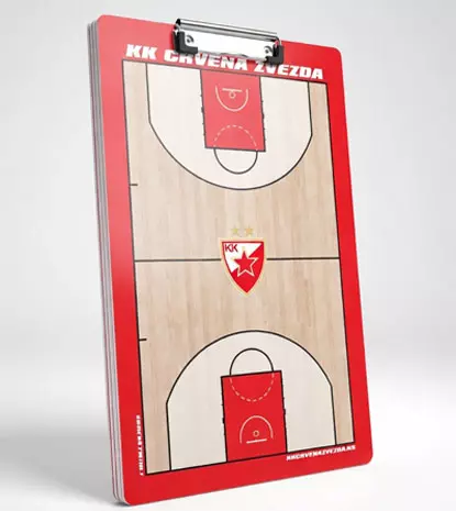 BC Red StarTeam branding on a professional sports coaching clipboard
