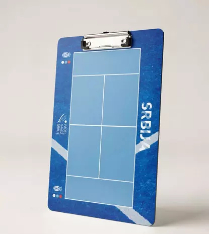 Custom padel coach board with team logo and colors