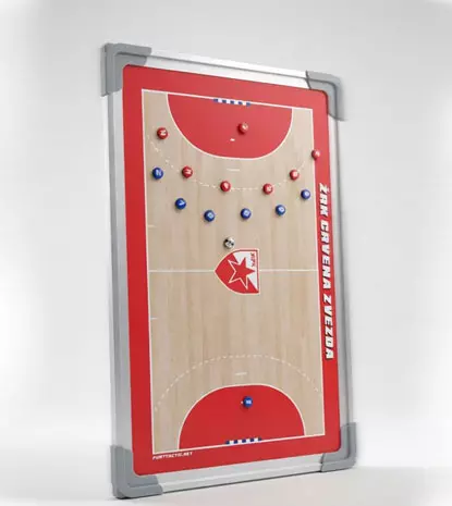 Set of magnetic accessories and dry-erase markers included with custom coach boards Red Star