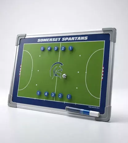 Portable coach clipboard being used during a timeout