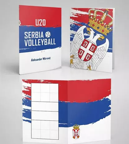 Volleyball folder board with custom team branding.